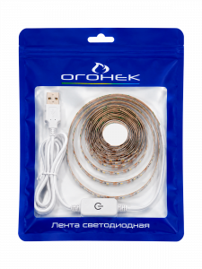 Огонек OG-LDL10 Белая 5050 светодиодная лента 0,3м (USB)